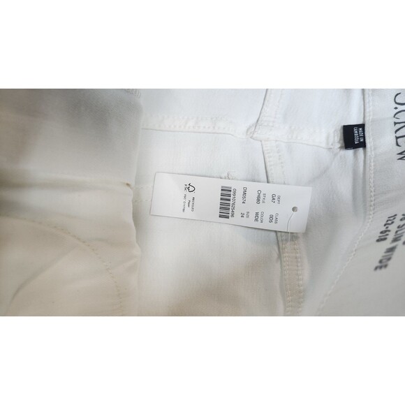 J. Crew Women's Size 24 Jeans 96' Slim Wide White Pants - Picture 8 of 10